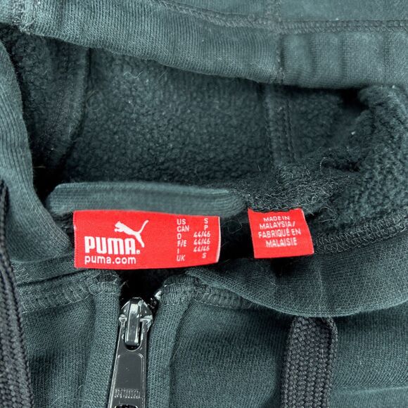 Puma Hoodie Mens‎ Small Black Full Zip Hooded Sweatshirt Jacket Spellout Logo - Picture 3 of 15